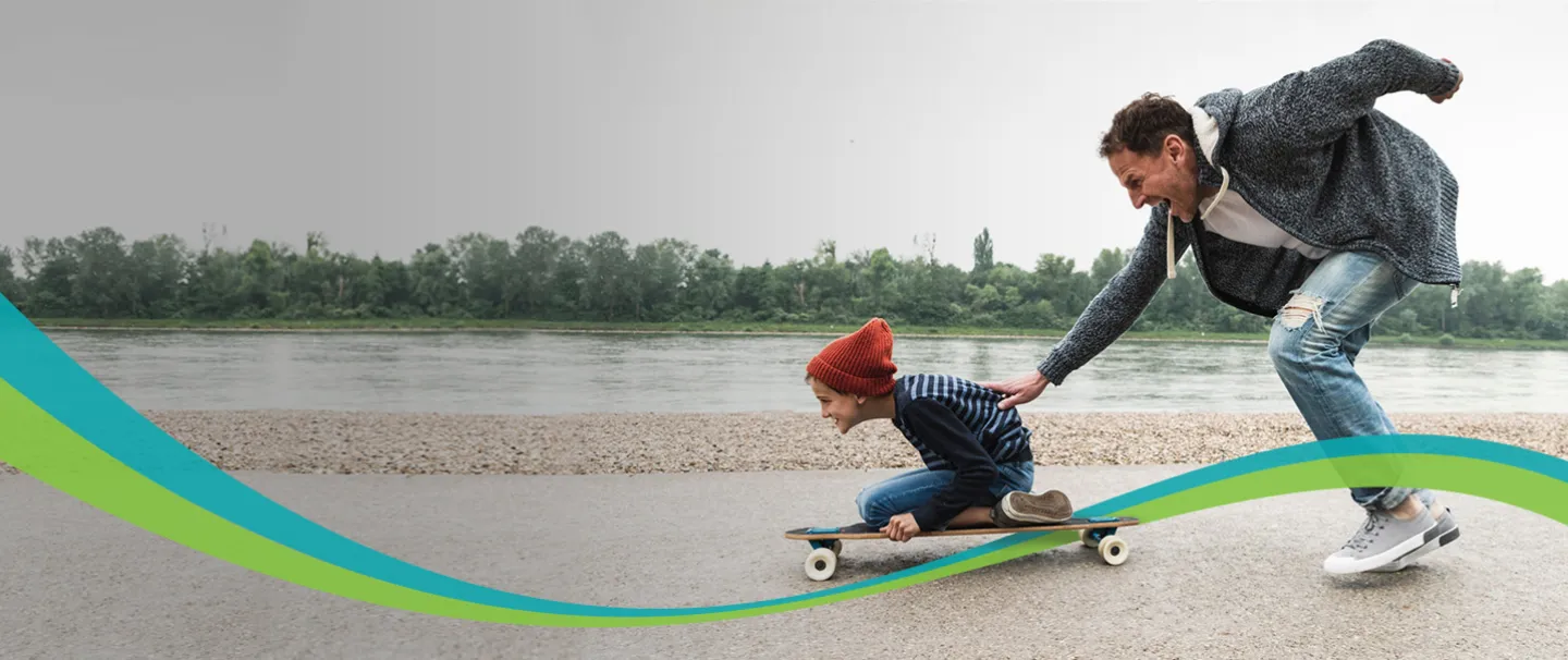 Father and Son skateboarding