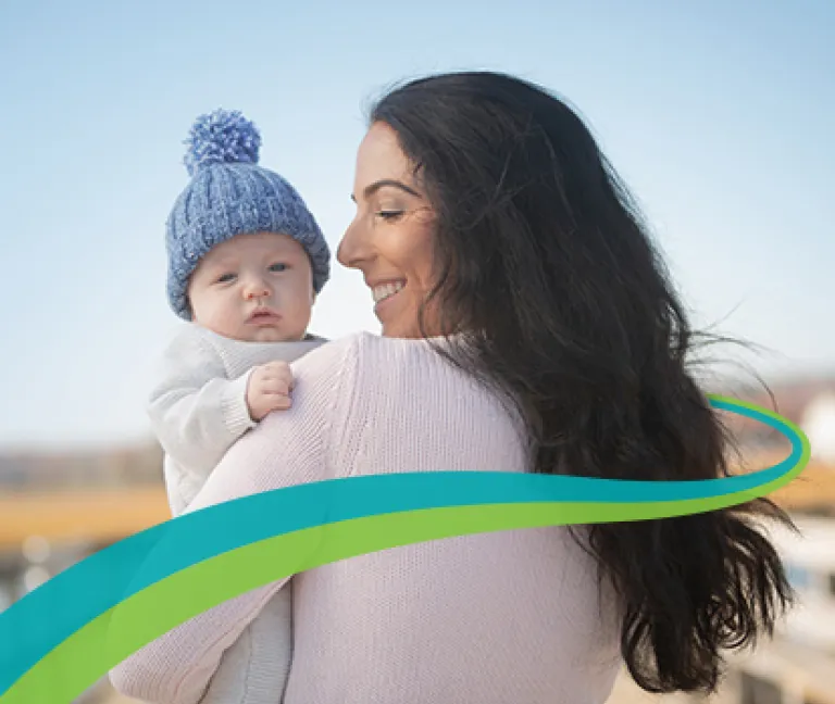 Mother holding baby