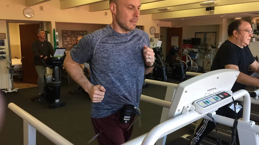 Matt Dobrowski running on treadmill