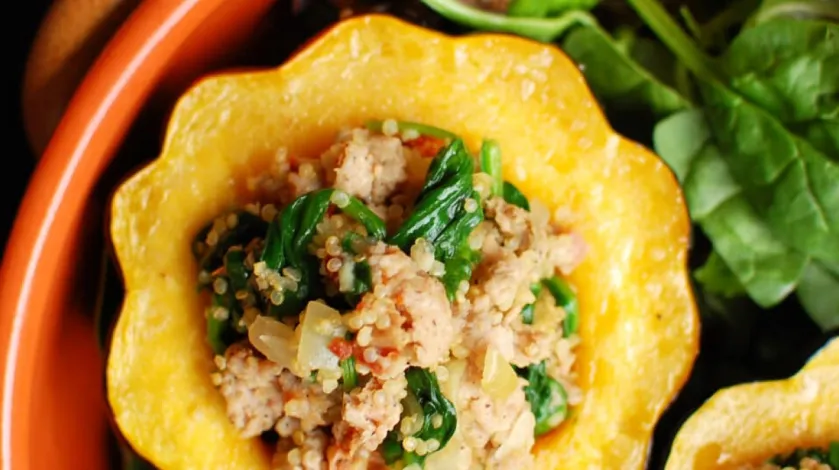 Holiday Recipes Sausage & Quinoa Stuffed Squash