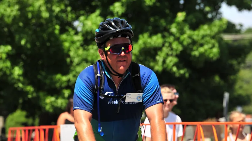 Brian Dolan, MD, rides in the Pan-Mass Challenge