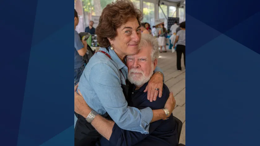 Michael and Louisa share a photo of themselves for a patient story at South Shore Health