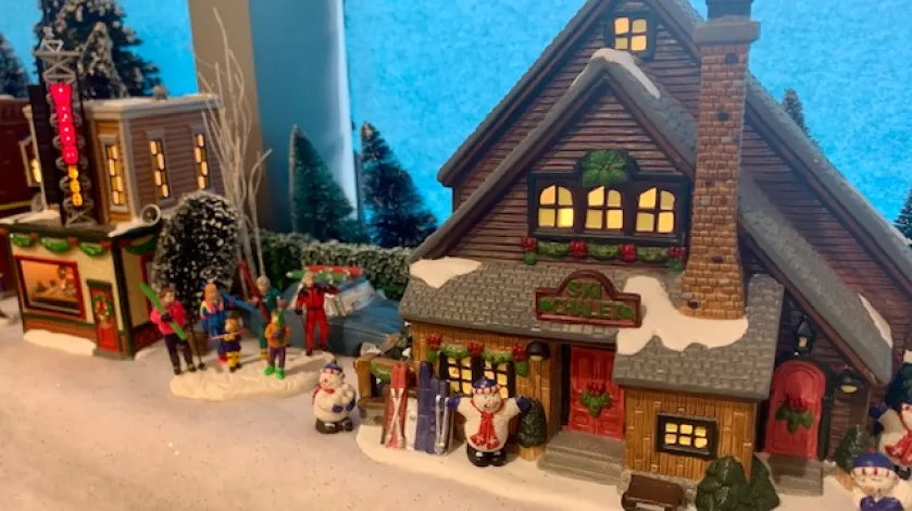 Ski Chalet in a winter village display