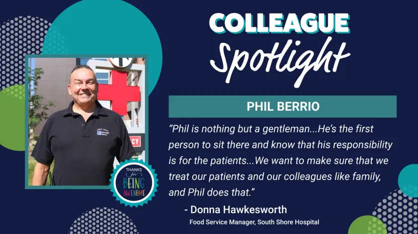 Graphic featuring a photo of Phil Berrio and text reading "Colleague Spotlight"