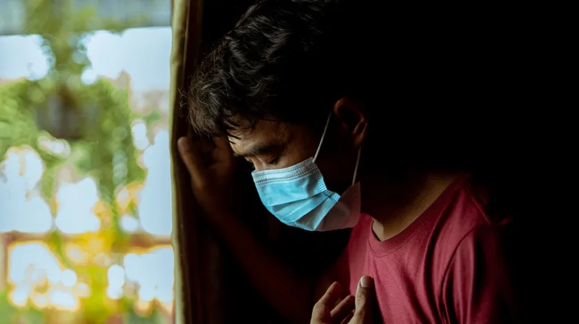 A man struggles with long COVID symptoms