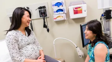 Mom and OBGYN talking