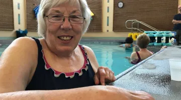 Nancy enjoying the pool