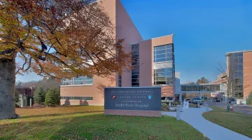 An exterior view of the Dana-Farber/Brigham and Women's Cancer Center in clinical affiliation with South Shore Hospital in Weymouth, MA