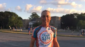 Len Bicknell during the Pan-Mass Challenge