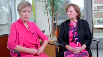 Martha and Sharon discussing how grateful they are for South Shore Health