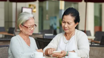 Women discussing advanced directive options