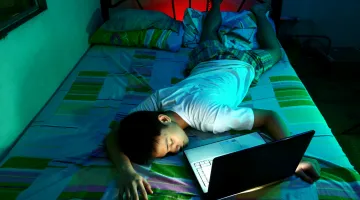 A teenager who fell asleep in front of his computer