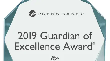 The 2019 Press Ganey Guardian of Excellence Award Trophy