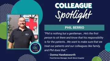 Graphic featuring a photo of Phil Berrio and text reading "Colleague Spotlight"